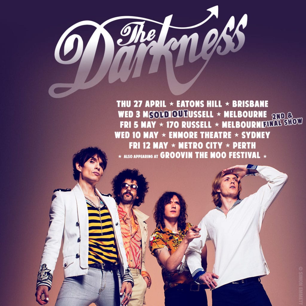 [AUS NEWS] THE DARKNESS Melbourne Show Sells Out, Second Show Announced