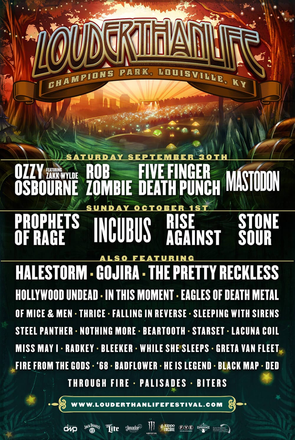 [US NEWS] LOUDER THAN LIFE Festival LineUp with Ozzy & Zakk for the