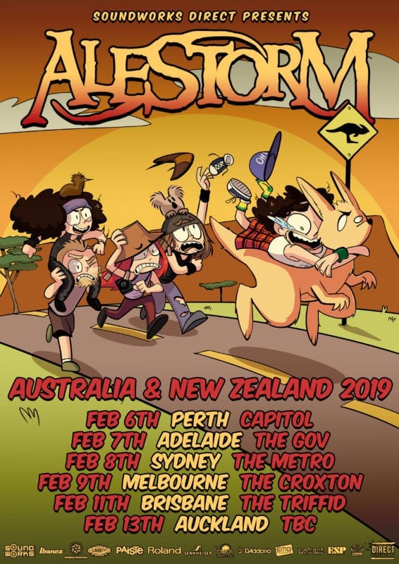 Alestorm Australian and NZ Tour poster