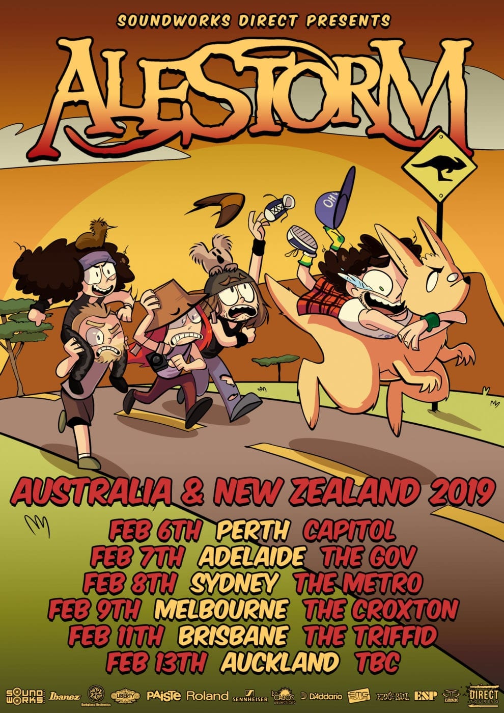 Alestorm Australian and NZ Tour poster
