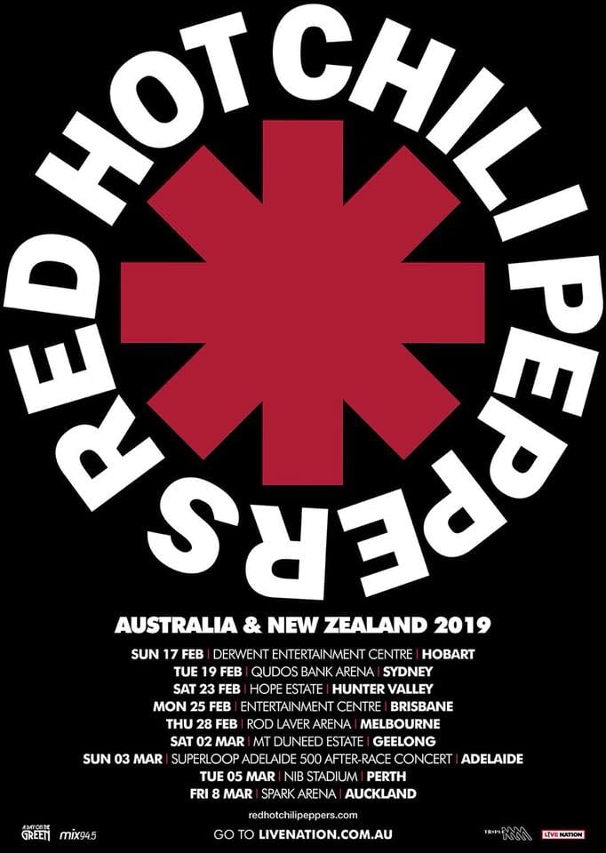 red hot chili peppers tour australia dates
