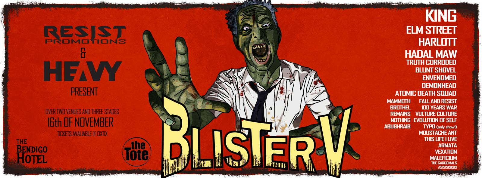 Blister Metal Festival poster with bands