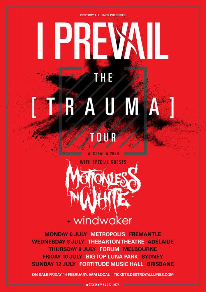 I Prevail, Motionless In White and Windwaker Announce Australia Tour