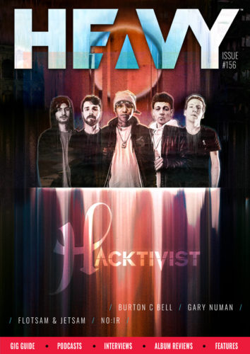 Hacktivist band on the cover of HEAVY
