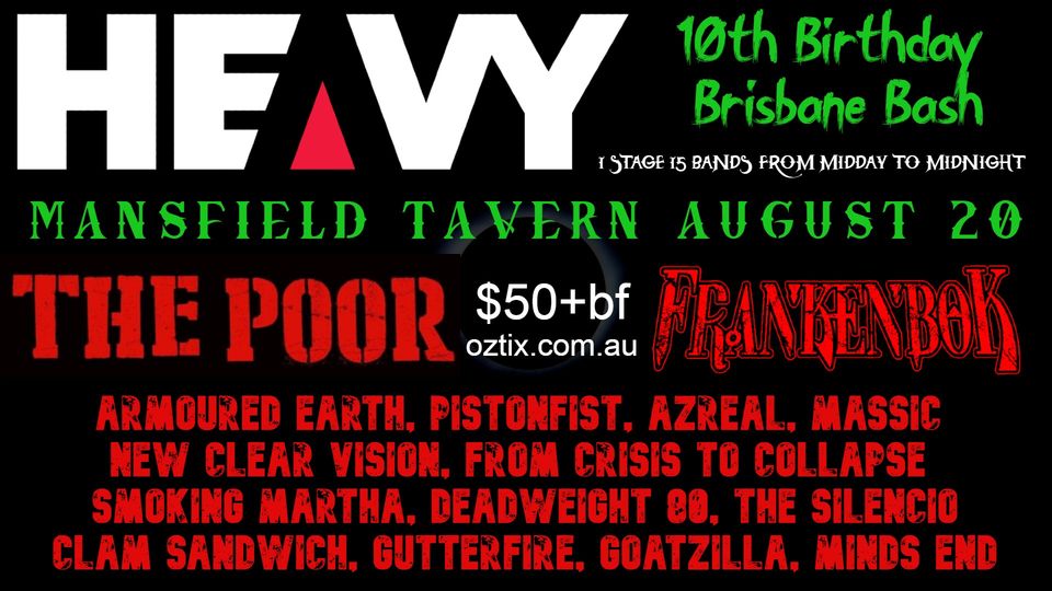 HEAVY Goes Out With A Bang With THE POOR, FRANKENBOK & More Next Weekend