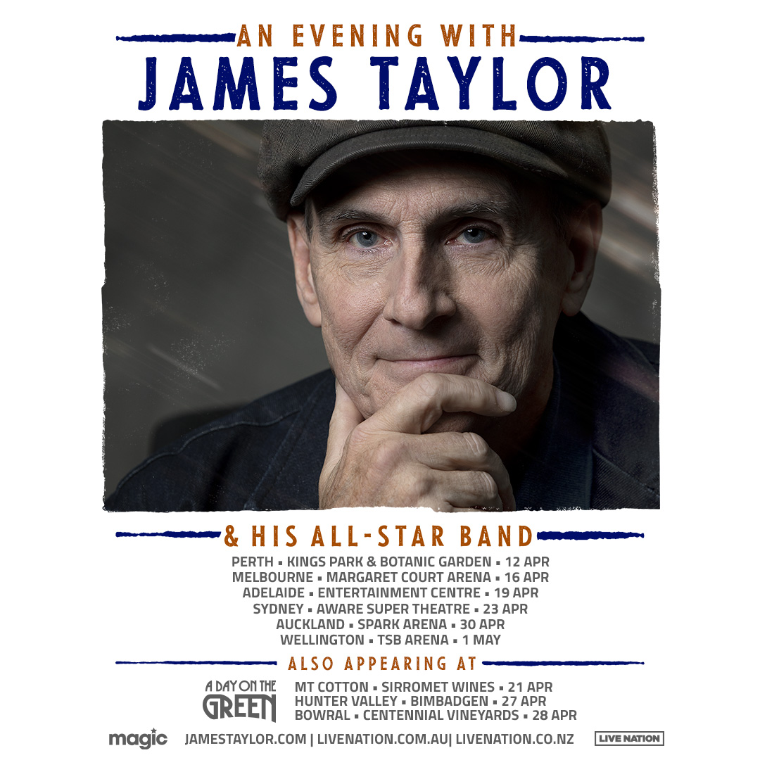 JAMES TAYLOR And His All Star Band Announce 2024 Australian Tour Dates JamesTaylor AUSNZ FULL 1080x1080 1 