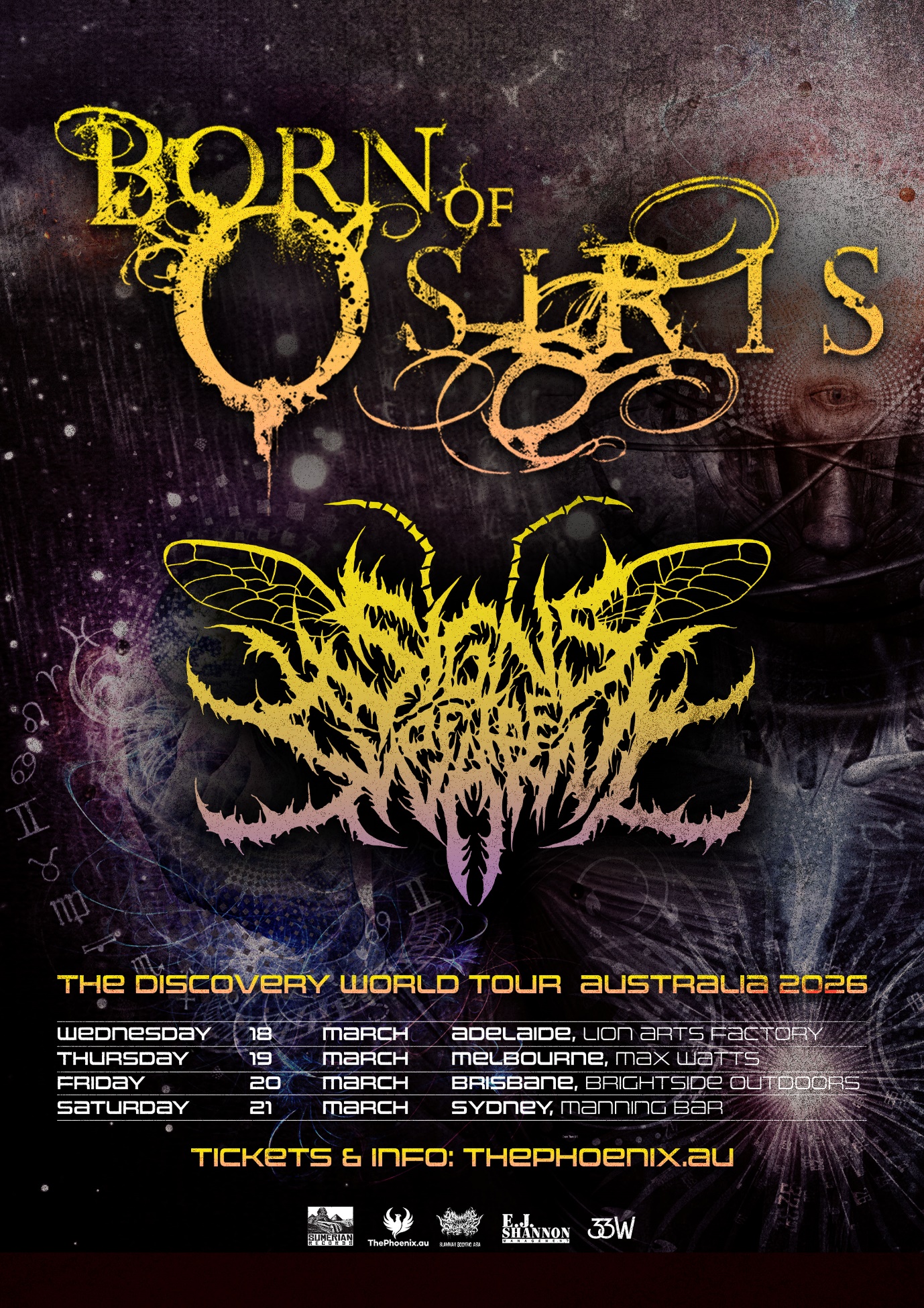 Born of Osiris サイン入りポスター BORN OF OSIRIS Announce First Australian Tour In Six Years For